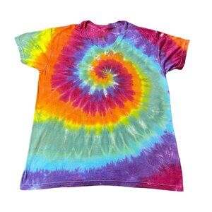 Rainbow Spiral Tie Dye Adult Tee || Small
